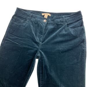 Chico's Velvet Straight Leg Jeans Pants Deep Teal Mid Rise SIze 2 (US Size 12)